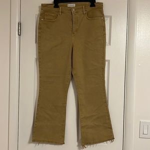 Loft Curvy Crop Wide Leg Camel Colored Jeans